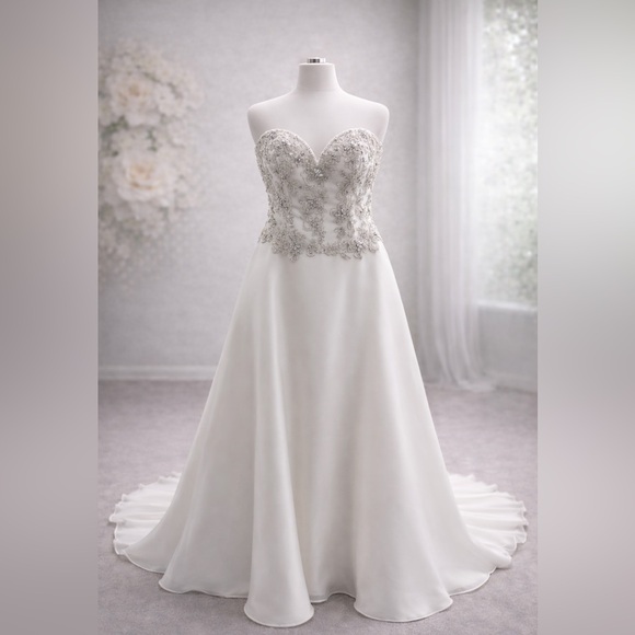Christina Wu Dresses & Skirts - CLEARANCE -Christina Wu Wedding Dress - Size 6 – Strapless Beaded Bodice – NWT